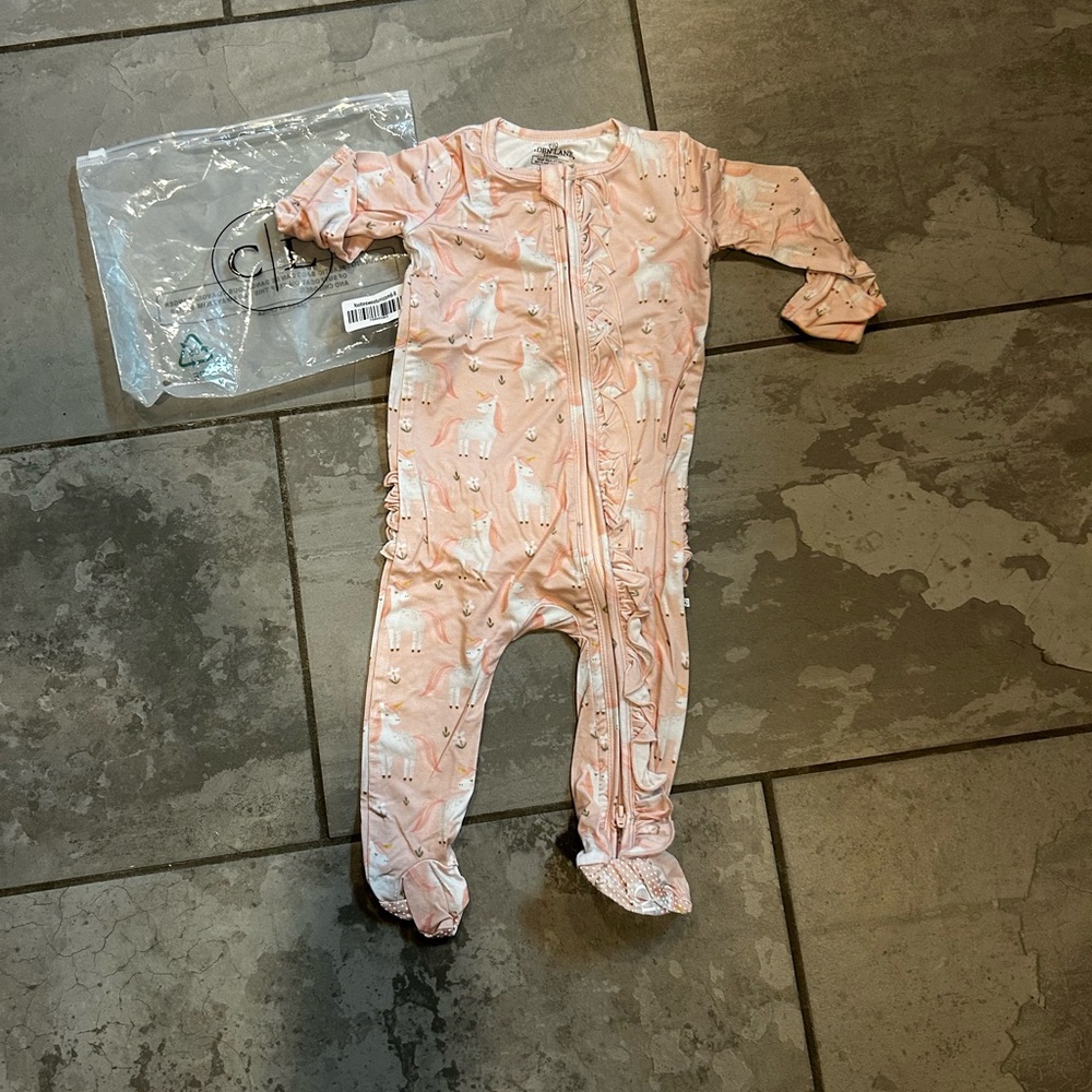 Caden Lane Pink Footie Pajama 6-9 months